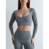 Жіночий безшовний комплект в рубчик Leggings Rib + Crop Top 17